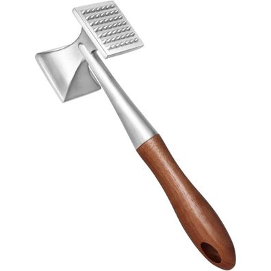 Fleischklopfer Steakhammer mit Holzgriff lebensmittelechter Zinklegierung 26 CM