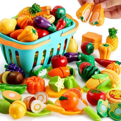 JOYIN 68-teiliges Schneide-Spielzeug-Set für Kleinkinder Küche - Obst Gemüse