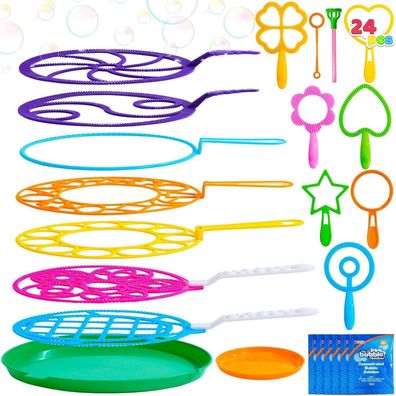 JOYIN 18 Stücke Seifenblasen Stab groß + 6 Stück Lösung, Sommer Party Favors