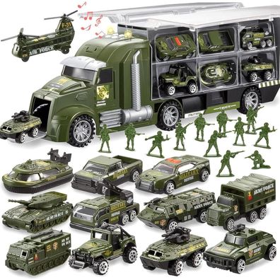 25-in-1 Militär-LKW Spielzeugset mit