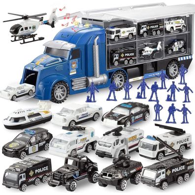 JOYIN 25-in-1 Druckguss LKW Fahrzeug Spielzeug Soldaten Männern Licht Sound