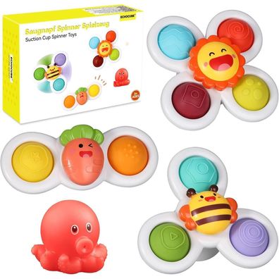 Echocube Spinner Spielzeug Set Saugnapf Pädagogisch Sensorisch Badespielzeug