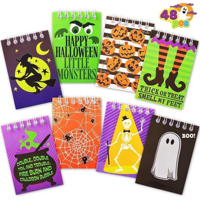JOYIN 48 Stück Halloween Notizblöcke Set für Kinder - 8 Designs