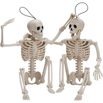 2er Set 40.6cm Halloween Skelette bewegliche Gelenke Ganzkörper Deko