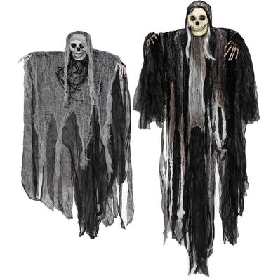 Halloween Sensenmann Deko Aufhängen 134cm 80cm Spukhaus Garten Outdoor