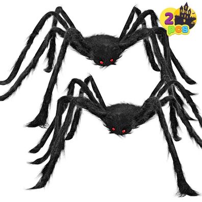 JOYIN Halloween Realistische haarige Spinnen Set 119 cm für Innen- und