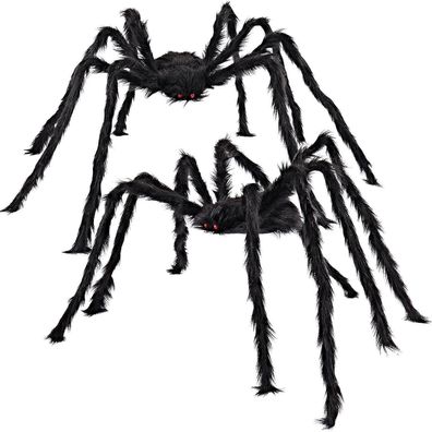 2x Halloween Spinne 160cm Gruselige Deko für Party Indoor Outdoor
