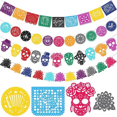 HOWAF 42 Ft Halloween Dia De Los Muertos Deko Filz Banner Girlande