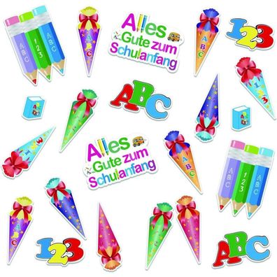 HOWAF ABC 123 Zahlen Buch Schultüte Deko Schulanfang Einschulung A