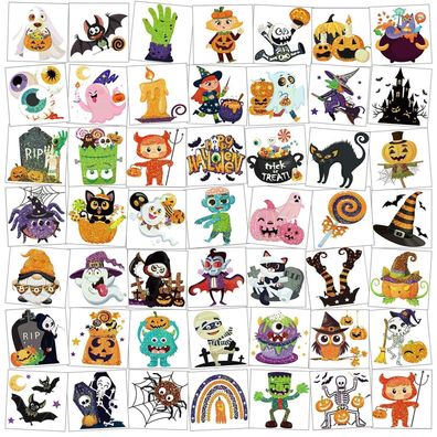 Halloween Glitzer Tattoos Kinder 96 Blätter Deko Aufkleber Mädchen Jungen