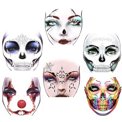 HOWAF Halloween Festival Gesicht Edelsteine Temporäre Tattoos Glitter Aufkleber
