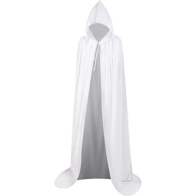 Halloween Umhang mit Kapuze Damen Herren Kinder Vampir Kostüm Weiß L