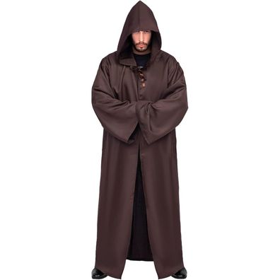 Umhang mit Kapuze Herren Robe Halloween Karneval Fasching XXL Braun