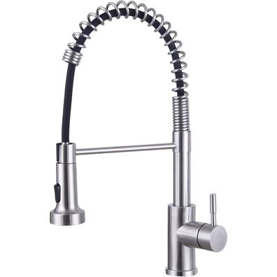 Küchenarmatur Wasserhahn 3 Modi Ausziehbar Edelstahl 304 Spiralfederarmatur