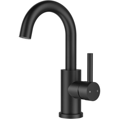 Forious Schwarz Wasserhahn 360° Drehbar Edelstahl Mischbatterie