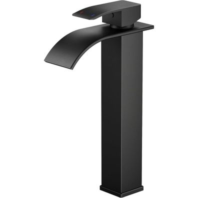 Forious Schwarz Wasserfall Waschtischarmatur Einhandmischer 220mm Mattoreferrer