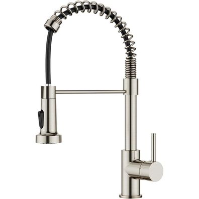 Forious Küchenarmatur Edelstahl Wasserhahn mit ausziehbarer Brause