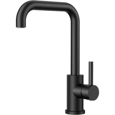 Forious L Förmiger Wasserhahn Küche Schwarz 360° Drehbar Edelstahl Armatur