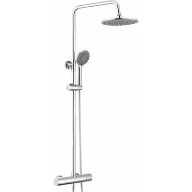 Auralum Duscharmatur Thermostat Edelstahl Höhenverstellbar Regendusche Chrom