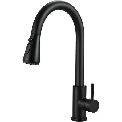 Cieex Wasserhahn Küche Schwarz 360° Ausziehbar Hochdruck Armatur Edelstahl