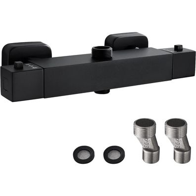 Duschthermostat Schwarz mit Temperaturkontrolle 38°C Sicherheitstaste