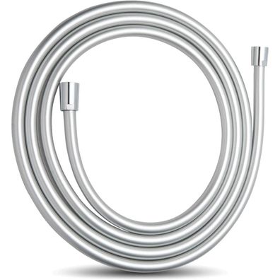 OFFO Brauseschlauch Duschschlauch 3m PVC Hochdruck Silber
