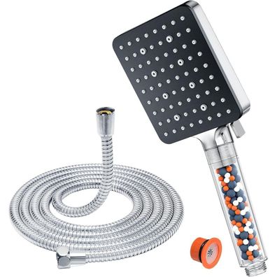 Duschkopf Schlauch 1,6m Filter Quadrat Hochdruck 6 Strahlmodi