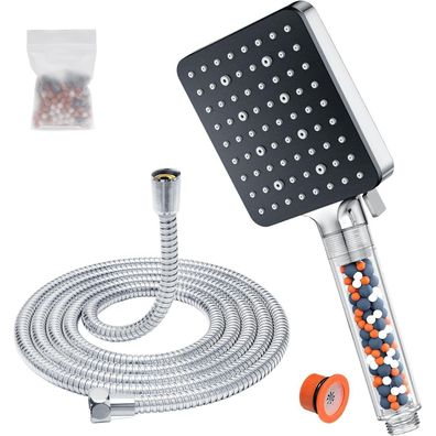 Duschkopf mit Schlauch 1.6M Filter 6 Strahlarten Handbrause Regendusche