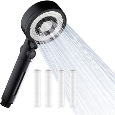 Nafall Duschkopf 4 PP Filter Handbrause Wassersparend 5 Strahlarten Hochdruck