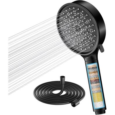 Filter Duschkopf Hochdruck Handbrause 20-stufige Filtration 6 Strahlarten