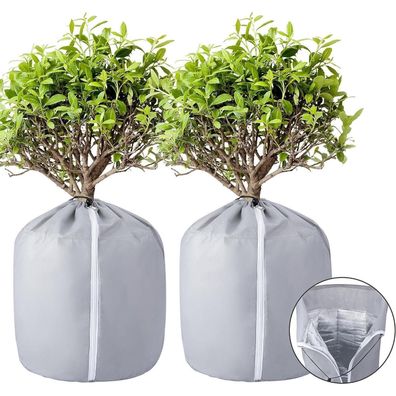 2er Set Thermo Topfschutz - 40x35cm Winter Frost Schutzbeutel Pflanzenschutz