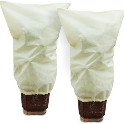 Winterschutz-Haube 2pcs 50g/m² 80cm x 100cm Frostschutzhaube Zugband Beige
