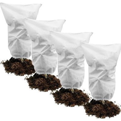 Muzhira 4er Set Winterschutz-Haube 60x80cm 50g/m² für Pflanzen