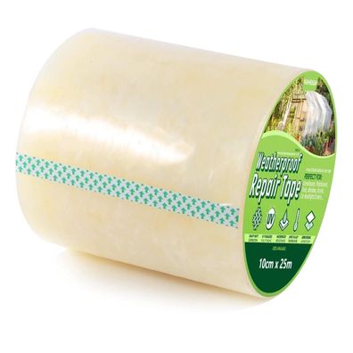 10cm x 25m Folienklebeband für Gewächshaus Reparatur, Transparent, UV-beständig