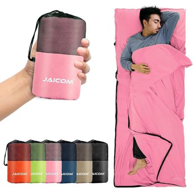 JAICOM Ultraleichter Hüttenschlafsack Seide Rucksackreise Mikrofaser Rosa