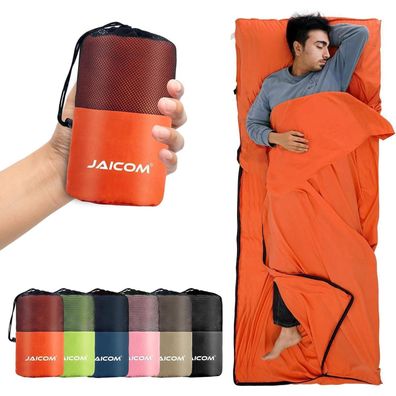 JAICOM Ultraleichter Hüttenschlafsack Seide Mikrofaser Orange