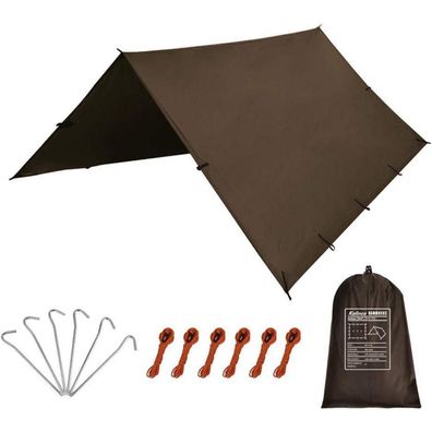 Zeltplane Tarp Hängematte Regenschutz Outdoor Camping Wasserdicht Grün 3X4.5M