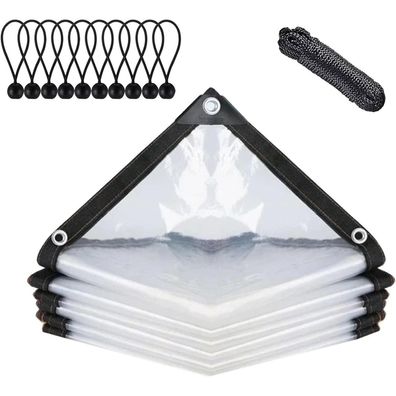 Transparente Plane wasserdicht mit Ösen 2x1m Gartenmöbel Abdeckplane