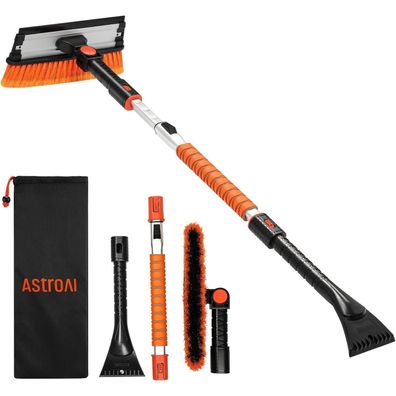 AstroAI Eiskratzer Auto mit Besen 119CM Lang Teleskopstiel & Eisschaber