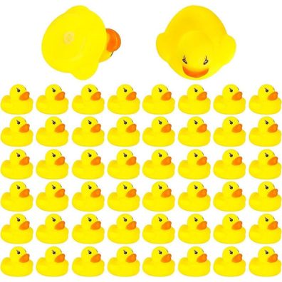 Derayee 50 Stück Badeente Gummi Ducky Badespielzeug für Kinder