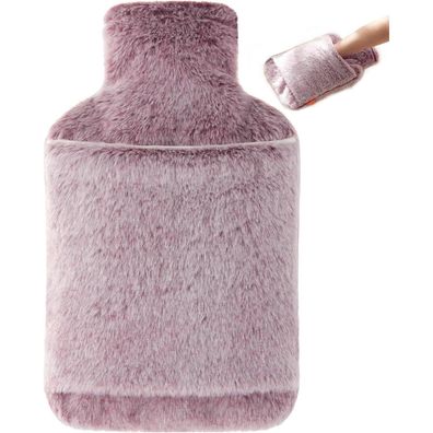 samply Wärmflasche 2L mit weichem Bezug für kalte Nächte - Lila
