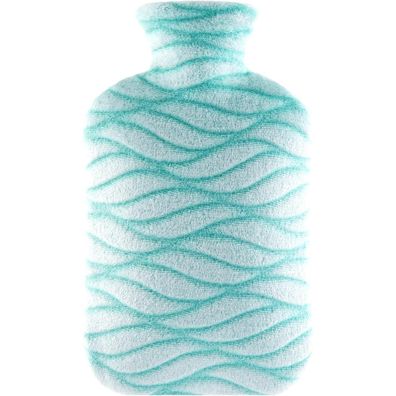 samply Wärmflasche 2L mit weichem Bezug für Schmerzlinderung - Grün