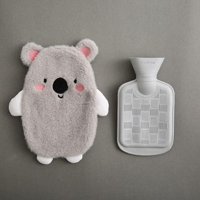 Wärmflasche 0.5 Liter Kinder mit Weichem Bezug abnehmbar Koala Grau