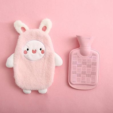 Premium Wärmflasche Hase Rosa Abnehmbarer Bezug 0.5L Kinderwärmflasche