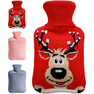 Wärmflasche mit Bezug 2L Groß XL Auslaufsicher PVC Hot Water Bottle
