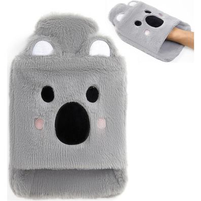 Siyecioa Wärmflasche 2 Liter Gummi mit Kuschelweichem Bezug Koala