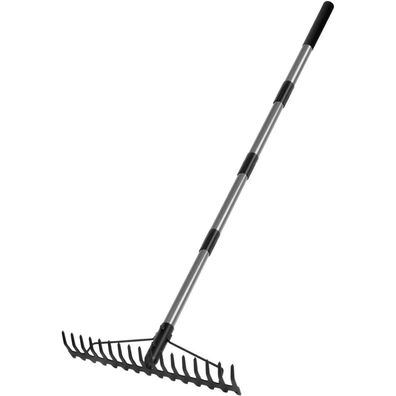 Garten Rechen 165cm Metall Harke 17 Zinken Edelstahlgriff Lockern Nivellieren