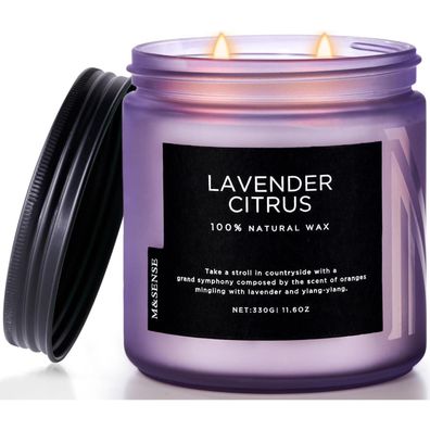 Duftkerzen Lavendel Zitrus 330g 70std Brenndauer Sojakerzen Aromatherapie Kerze