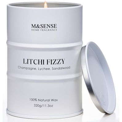 Duftkerze Litchi Fizzy 320g 70h Sojakerze Sommer Deko Aroma Geschenk