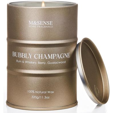 Natürliche Sojakerze Sprudelnder Champagner Duft 320g, Luxus Kerze für Zuhause